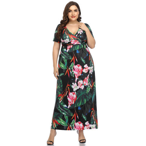 Floral Printed Boho Dress Summer Maxi Dresses For Women PQLQ096B