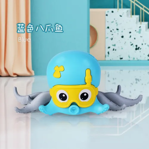Blue Crawling Octopus Clockwork Octopus Amphibious Bathroom Baby Funny Toy PQKS001B