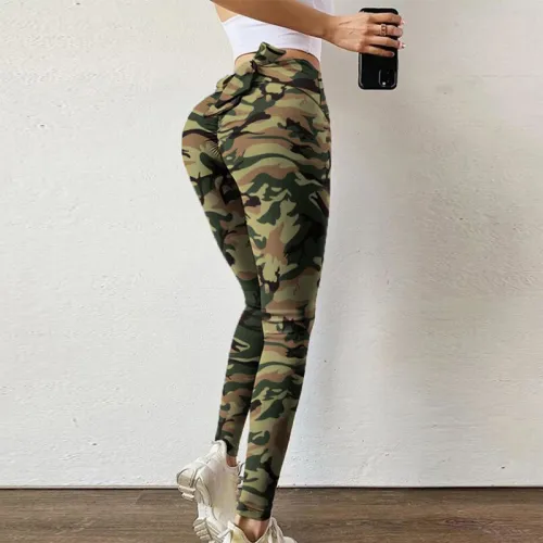 Tie-dyed Print Leggings Bubble Butt Yoga Outfits Women Activewear PQP1002D