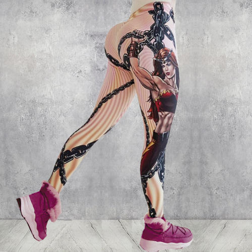 Cartoon Print Leggings Bubble Butt Yoga Outfits Women Activewear PQ176