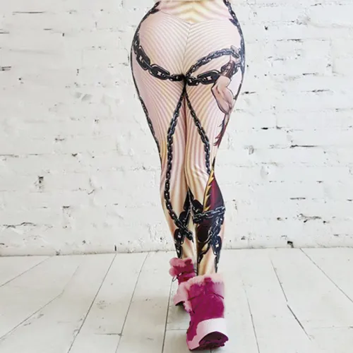 Cartoon Print Leggings Bubble Butt Yoga Outfits Women Activewear PQ176