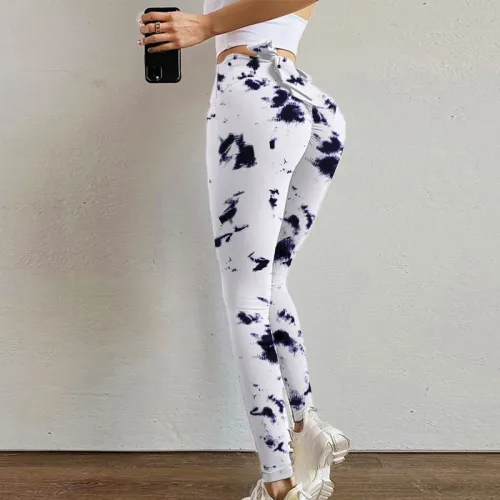 Black Marble Print Leggings Bubble Butt Yoga Outfits Women Activewear PQP1002B