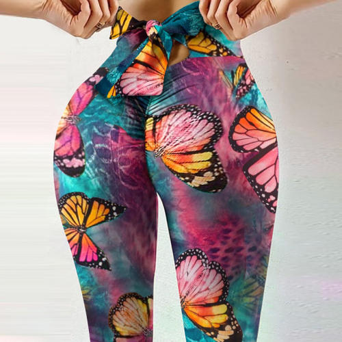 Colorful Digital Print Leggings Bubble Butt Yoga Outfits Women Activewear PQP1002A