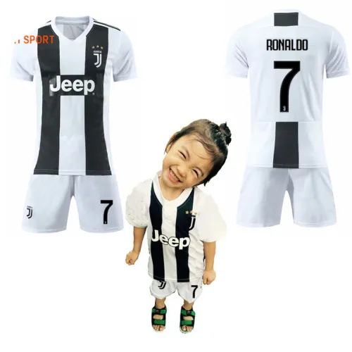 Kid Cristiano Ronaldo Soccer Tops CR Juventus Shirts Football Jersey PQJV002