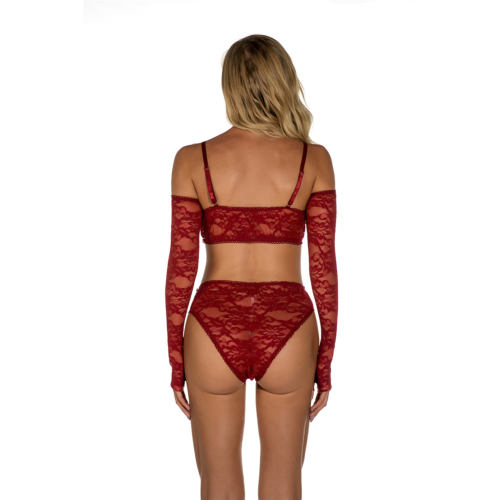 Wine Red Sexy Bra With Panties Lace Underwear For Women Lingerie PQ4008B