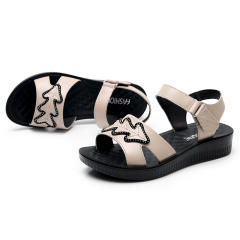 Women Summer Sandals Wearable Shoes Foothold Mom Leather Sandals PQ955B