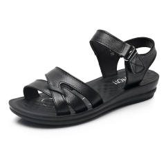 Women Summer Sandals Leather Sandals Mom Wearable Shoes Foothold PQC12