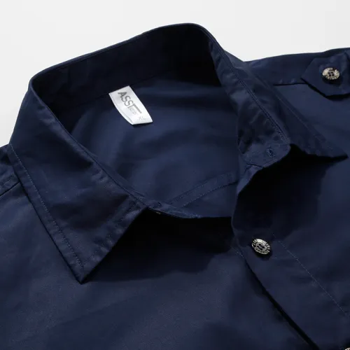 White Long Sleeve Fashion Shirts For Men Solid Color Casual Tops PQ1618B
