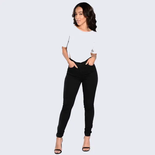 Black Fashion Skinny Denim Trousers Sexy High Waist Jeans PQ6616