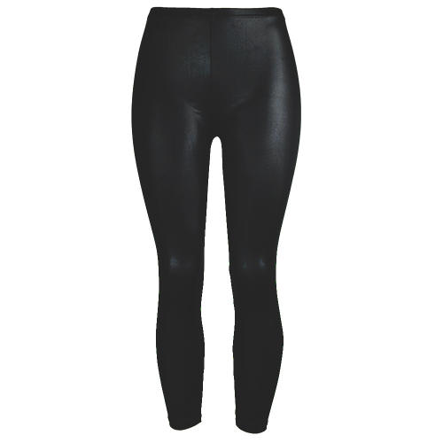 Black Sexy PVC Trousers Shiny Patent Leather Pants for Women PQPK02A