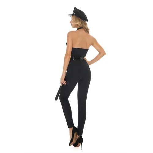 Women Police Jumpsuit Cosplay Uniform Cops Nightclub Costume PQ21241