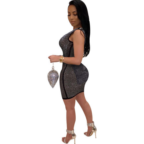 Women Fashion Party Dresses Sexy Sequin Clubwear Midi Dress PQ8885