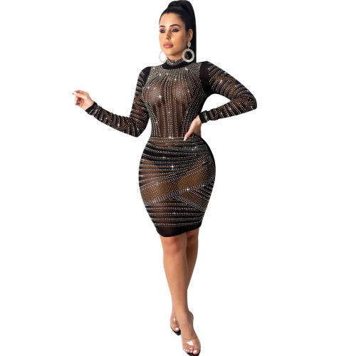 Women Fashion Club Dresses Sexy Sequin Clubwear Mini Dress PQ8865