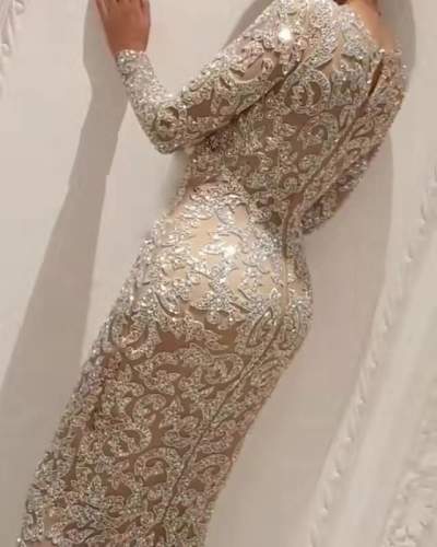 Gold Sexy Sequin Prom Dress Women Lace Evening Dresses PQ2043A