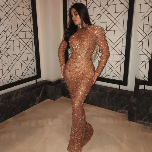 Sexy Sequin Prom Dress Women Blingbling Evening Dresses PQ160