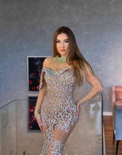 Sexy Mesh Cocktail Dress Women Elegant Evening Dresses PQ8713
