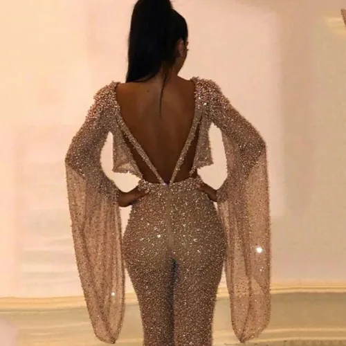 Women Fashion Sequined Club Wear Sexy Two Pieces Sets PQ3944