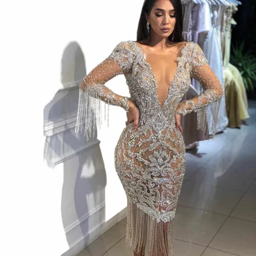 Women Fashion Club Dresses Sexy Deep V-neck Mesh Clubwear PQ8043