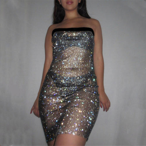 Black Sheet Sequin Sexy Dresses Women Off Shoulder Mini Dress PQ0279