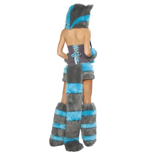 Sexy Carnival Cosplay Wolf Costume Winter Faux Fur Animal Uniform PQ80361