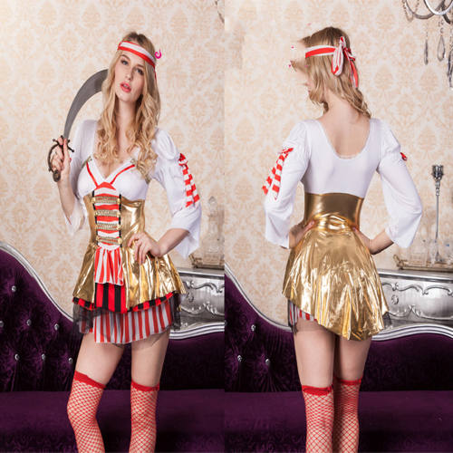 Sexy Halloween Pirate Cosplay Costume Women Carnival Fancy Dress PQ80781