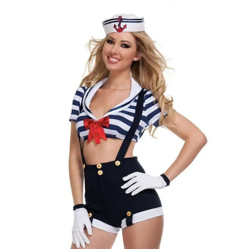Sexy Cosplay Sailor Costume Cosplay Halloween Navy Uniform PQ80706