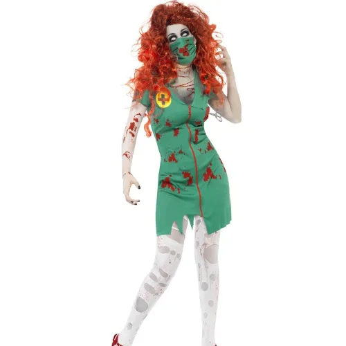 Women Halloween Fancy Dresses Horror Nurse Costumes Cosplay Uniform PQ8008