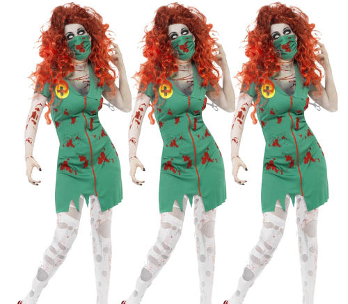 Women Halloween Fancy Dresses Horror Nurse Costumes Cosplay Uniform PQ8008
