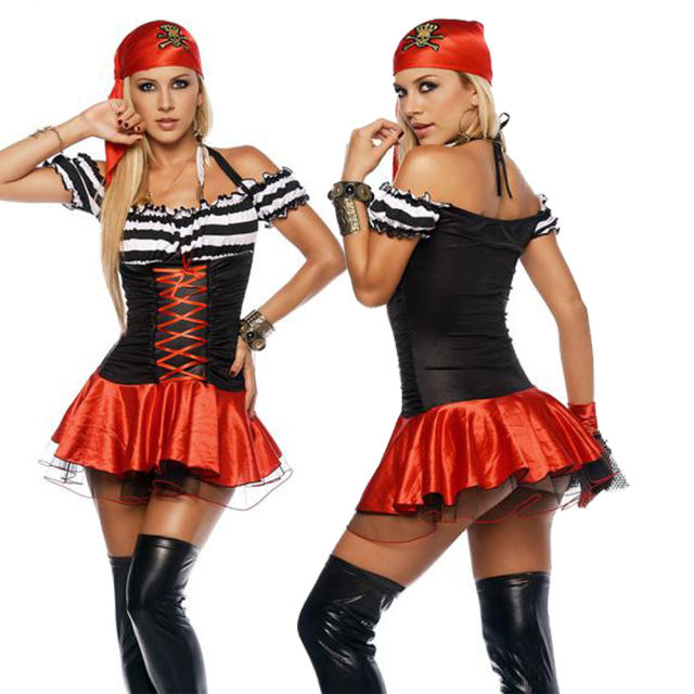 Sexy Carnival Cosplay Pirate Costume Women Halloween Fancy Dress PQ80399