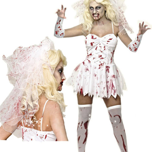 Bloody Mary Vampire Bride Costume Halloween Demon Zombie Costume PQ80840