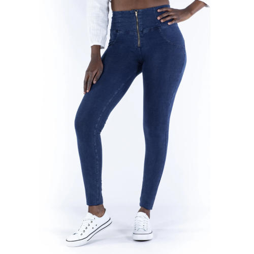 Original Factory Quality Dark Blue High Waist Bubble Butt Jeans PQANZ-26HWDDBlueJ-A
