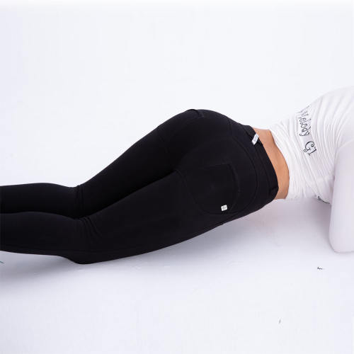 Original Factory Quality Black Mid Waist Bubble Butt Knit Pants PQANZ-MWDDK001C