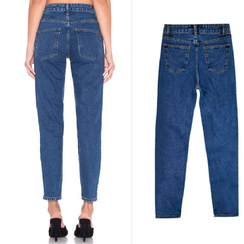 Blue Pencil Denim Pants Hight Waist SkinnyJeans Women PQTOP326