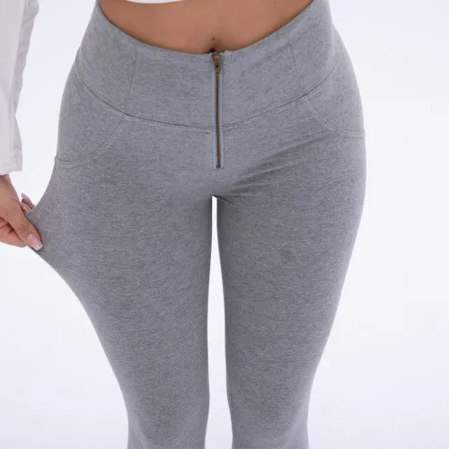 Grey High Waist Knit Trousers Bubble Butt Knit Pants PQANZ-HWDDKnit001A