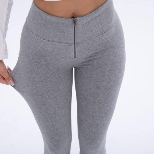 Grey High Waist Knit Trousers Bubble Butt Knit Pants PQANZ-HWDDKnit001A