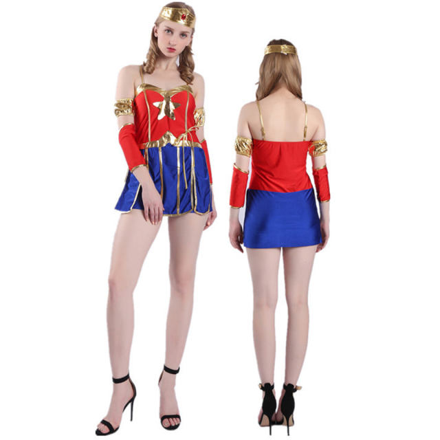 Sexy Super Hero Fancy Dress DC Comic Wonder Woman Costume PQ2882