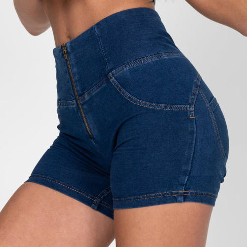 Original Factory Quality Dark Blue High Waist Bubble Butt Shorts PQANZ-68SHD-A