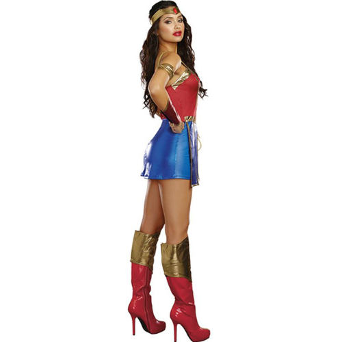 Sexy Super Hero Fancy Dress DC Comic Wonder Woman Costume PQ2882
