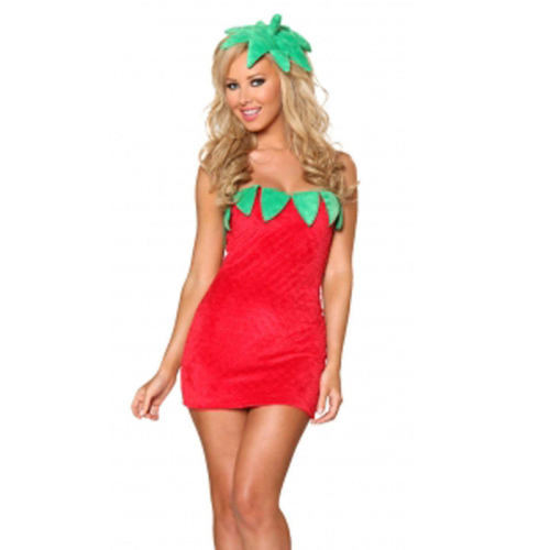 Cartoon Fancy Dress Off-shoulder Sexy Strawberry Costume W288451