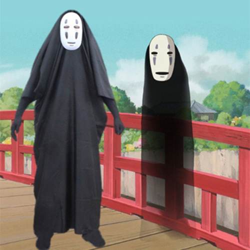 No Face Man Costume Japaness Anime Carnival Theme Costume PQQX001