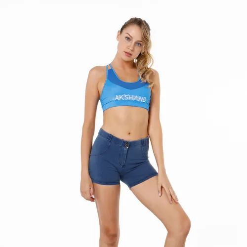 Original Factory Quality Dark Blue Mid Waist Bubble Butt Shorts PQANZ-66SMD-A