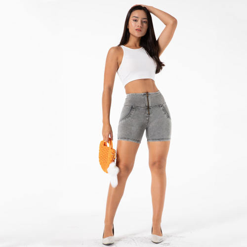 Original Factory Quality Grey High Waist Bubble Butt Shorts PQANZ-68SHD-C