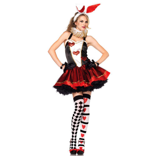 Sexy Queen of Hearts Costume Bunny Cosplay Fancy Dress PQ1620