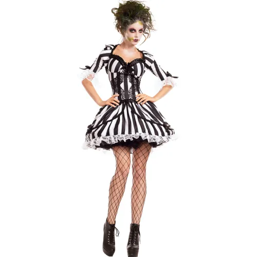 Black White Stripes Devil Costume Vampire Fancy Dress Sexy Tutu Skirt PQ1725