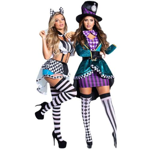 Sexy Maid Costume Mad Hatter Magician Uniform Alice in Wonderland PQ00022B