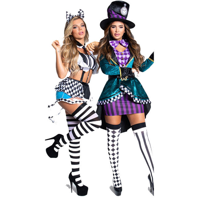 Sexy Mad Hatter Magician Uniform Alice in Wonderland Maid Costume PQ00022A
