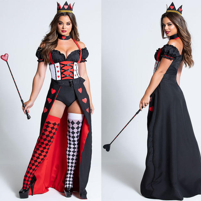 Halloween Cosplay Fancy Dress Carnival Queen of Hearts Costume PQ00018B