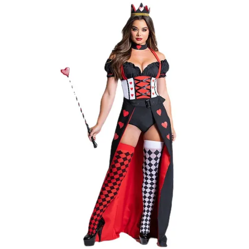 Halloween Cosplay Fancy Dress Carnival Queen of Hearts Costume PQ00018B