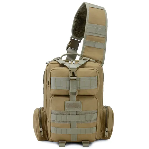 Khaki Outdoor Multi-function Bags Casual Oxford Tactical Bag Backpacks PQBL126A
