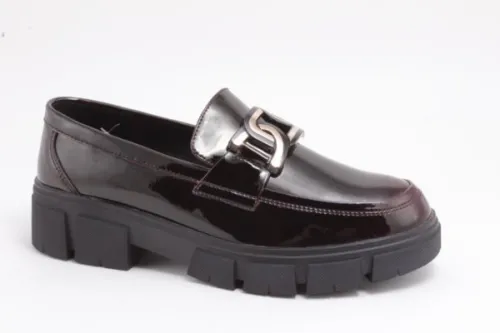 OEM-Women Black Leather Shoes DF2222A